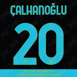 Çalhanoğlu 20 (Official Inter Milan 2021/22 Third Club Name and Numbering)